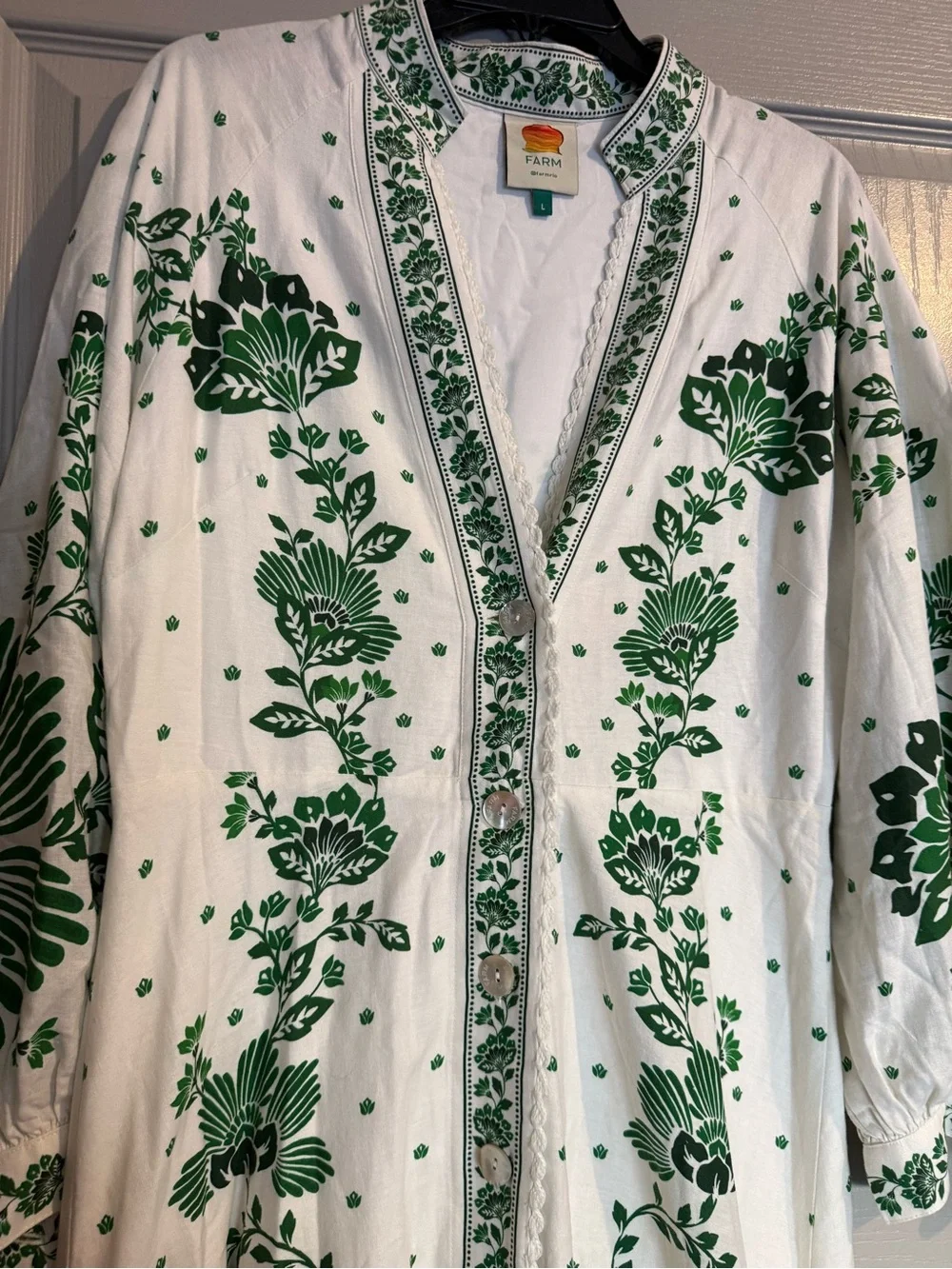 Farm Rio Forest soul off white maxi dress large - Picture 10 of 13